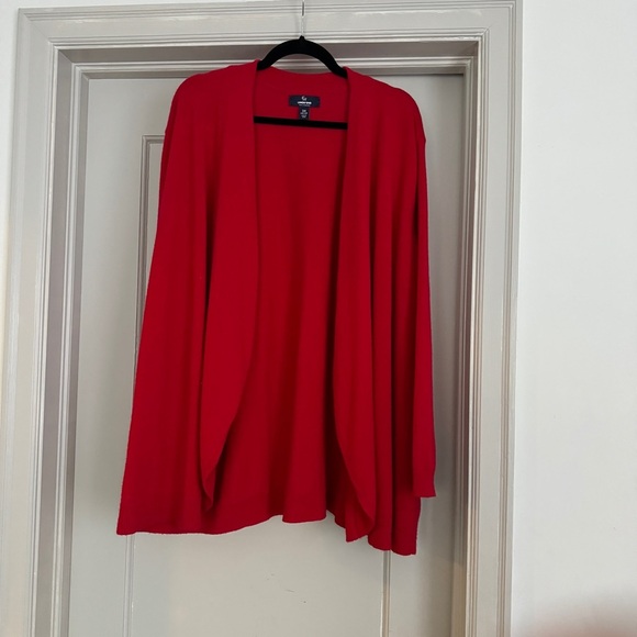 Land’s End women’s 100% cashmere open front cardigan red size 3X - Picture 5 of 6